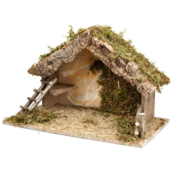 Establo con puerta de arco cm 40X23X24 h para nacimiento | Mondo Presepi