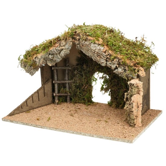 Hut with sloping roof and large central opening cm 50x29x31 h