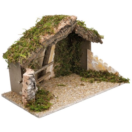 Establo con puerta de arco cm 40X23X24 h para nacimiento | Mondo Presepi