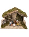 Cabaña con cerca completa de natividad cm 50x29x32 h