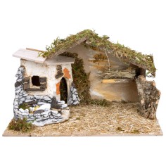 Hut with arched doorway cm 40X23X24 h for Nativity scene | Mondo Presepi