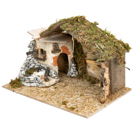 Hut with arched doorway cm 40X23X24 h for Nativity scene | Mondo Presepi