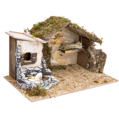 Capanna con struttura in resina cm 40x23x23,5 h