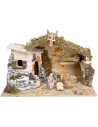 Hut with resin structure complete with Landi statues cm