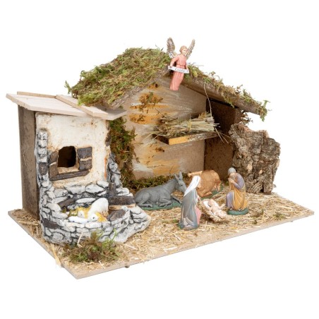 Hut with resin structure complete with Landi statues cm