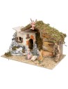 Capanna con struttura in resina completa di statue Landi cm