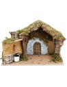 Hut with door and working fountain cm 36x17x24 h