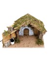 Hut with door and working fountain cm 36x17x24 h