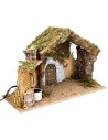 Cabaña con portón y fuente funcional cm 36x17x24 h
