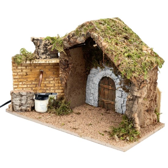 Capanna per presepe con fontana funzionante cm 39x23x23 h Mondo Presepi