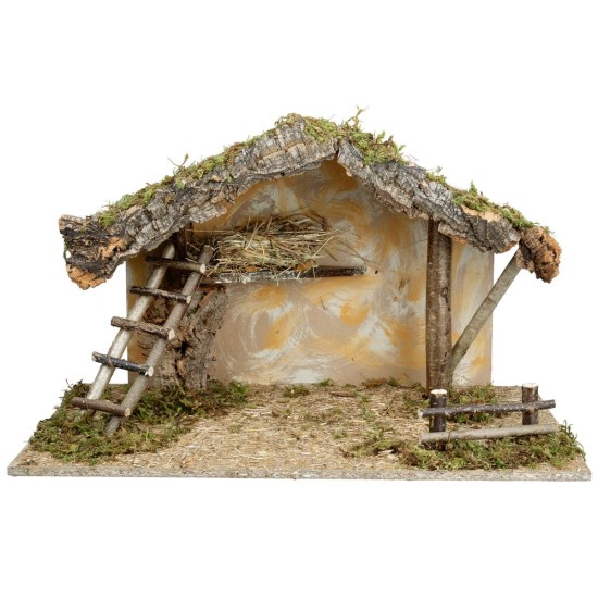 Establo con puerta de arco cm 40X23X24 h para nacimiento | Mondo Presepi