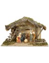 Hut with sloping roof complete with nativity 60x35x35 cm h
