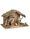 Hut with sloping roof complete with nativity 60x35x35 cm h