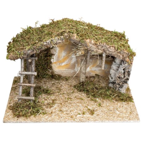 Establo con puerta de arco cm 40X23X24 h para nacimiento | Mondo Presepi