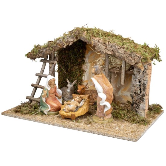 Cabaña con ranura central completa de natividad Euromarchi cm