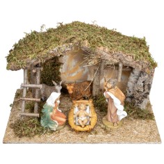 Capanna con fessura centrale completa di natività Euromarchi cm 2