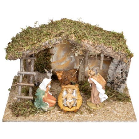 Cabaña con ranura central completa de natividad Euromarchi cm