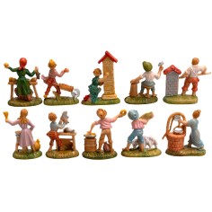 Set of 10 crafts series 4 cm Euromarchi for nativity scene World Nativity Scenes 2