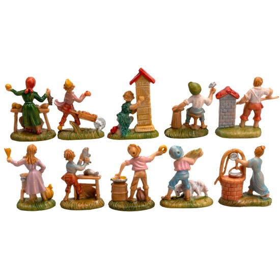 Conjunto 10 oficios serie 4 cm Euromarchi para belén Mundo Pesebres