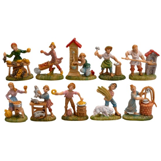 Conjunto 10 oficios serie 4 cm Euromarchi para belén Mundo Pesebres