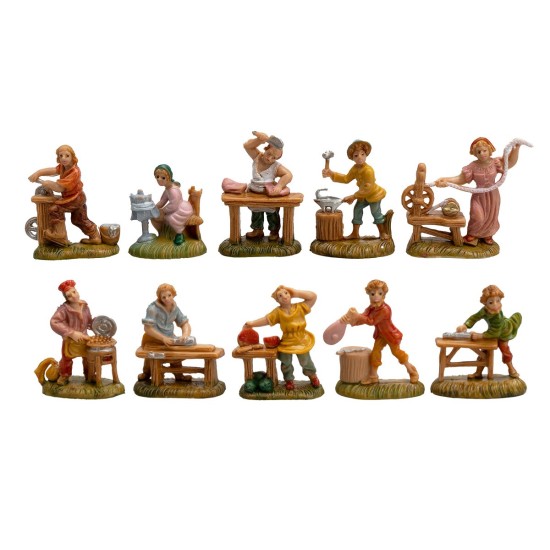 Conjunto de 10 figuras serie 4 cm Euromarchi para belén Mundo Pesebres