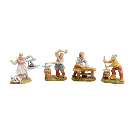 Set 4 oficios serie 4 cm Euromarchi para belén Mundo Belenes
