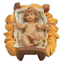 Baby Jesus in the cradle series Euromarchi 16 cm in Lux