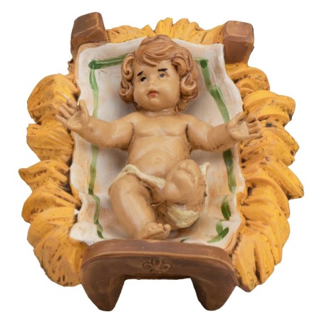 Gesù bambino nella culla serie Euromarchi 16 cm in Lux per
