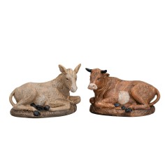 Ox and donkey Euromarchi series 16 cm in Lux for Mondo nativity scene