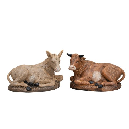 Buey y burro serie Euromarchi 16 cm en Lux para pesebre Mundo