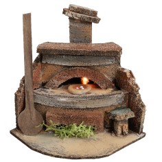 Horno del pizzero funcionando cm 7,5x7x9,5 h para belén