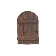 Resin door with wood effect cm 6x0.8x9.5 h for nativity scene