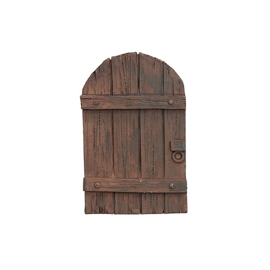 Resin door with wood effect cm 6x0.8x9.5 h for nativity scene