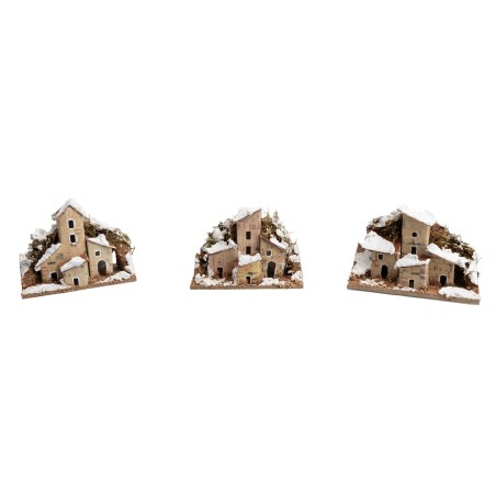 Set 4 casette innevate per presepe cm 10x6x7,5 h