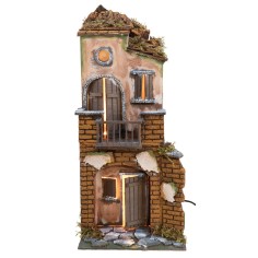 Casa napolitana iluminada que funciona con corriente cm