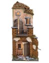 Casa napoletana illuminata funzionante a corrente cm 20x20x46,5