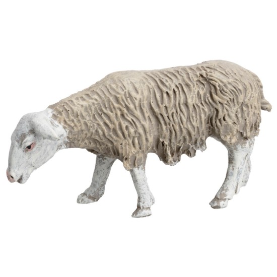 Sheep with low head in painted resin for statues