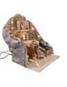 Presepe illuminato con forno e ruscello funzionante completa di