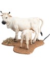Vaca y ternero con doble movimiento para estatuas de 30 cm