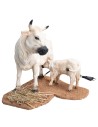 Vaca y ternero con doble movimiento para estatuas de 30 cm