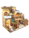Nativity scene with illuminated village and waterfall 60x40