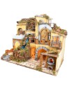 Presepe con borgo illuminato con cascata 60x40