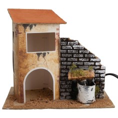 Casa con fontana funzionante cm 19x13,5x18 h.
