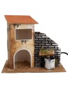 Casa con fontana funzionante cm 19x13,5x18 h.