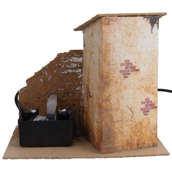 House with functional fountain, dimensions 19x13.5x18 cm h.