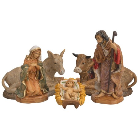 Nativity 5 figures series Euromarchi 16 cm in Lux for nativity scene | Mondo Presepi