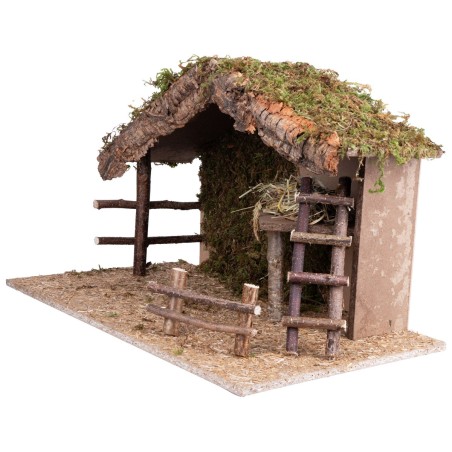 Cabaña con vallas y plataforma elevada cm 60x34,5x36,5 h