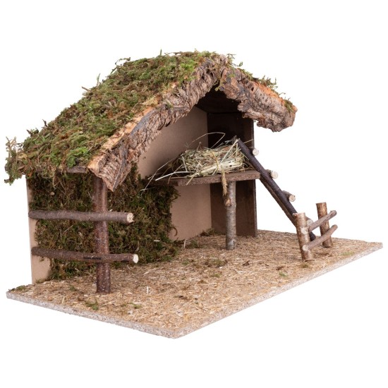 Cabaña con vallas y plataforma elevada cm 60x34,5x36,5 h