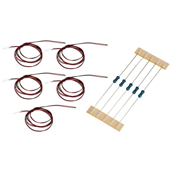 Set of 5 SMD 0402 LEDs warm white light 1x0.5x0.3 mm for nativity scene