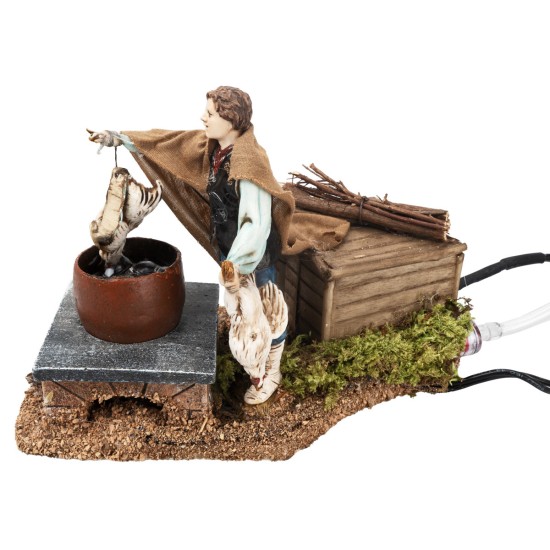 Farmer with working fountain